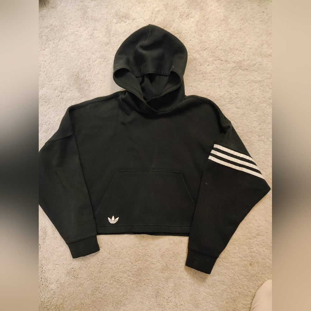 Adidas Black Hoodie with White Logo